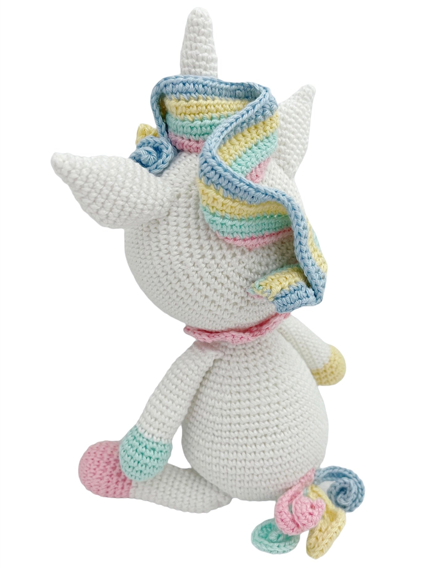 Kuscheltier gehäkelt Stofftier Amigurumi Zertifizierte Baumwolle (Einhorn)