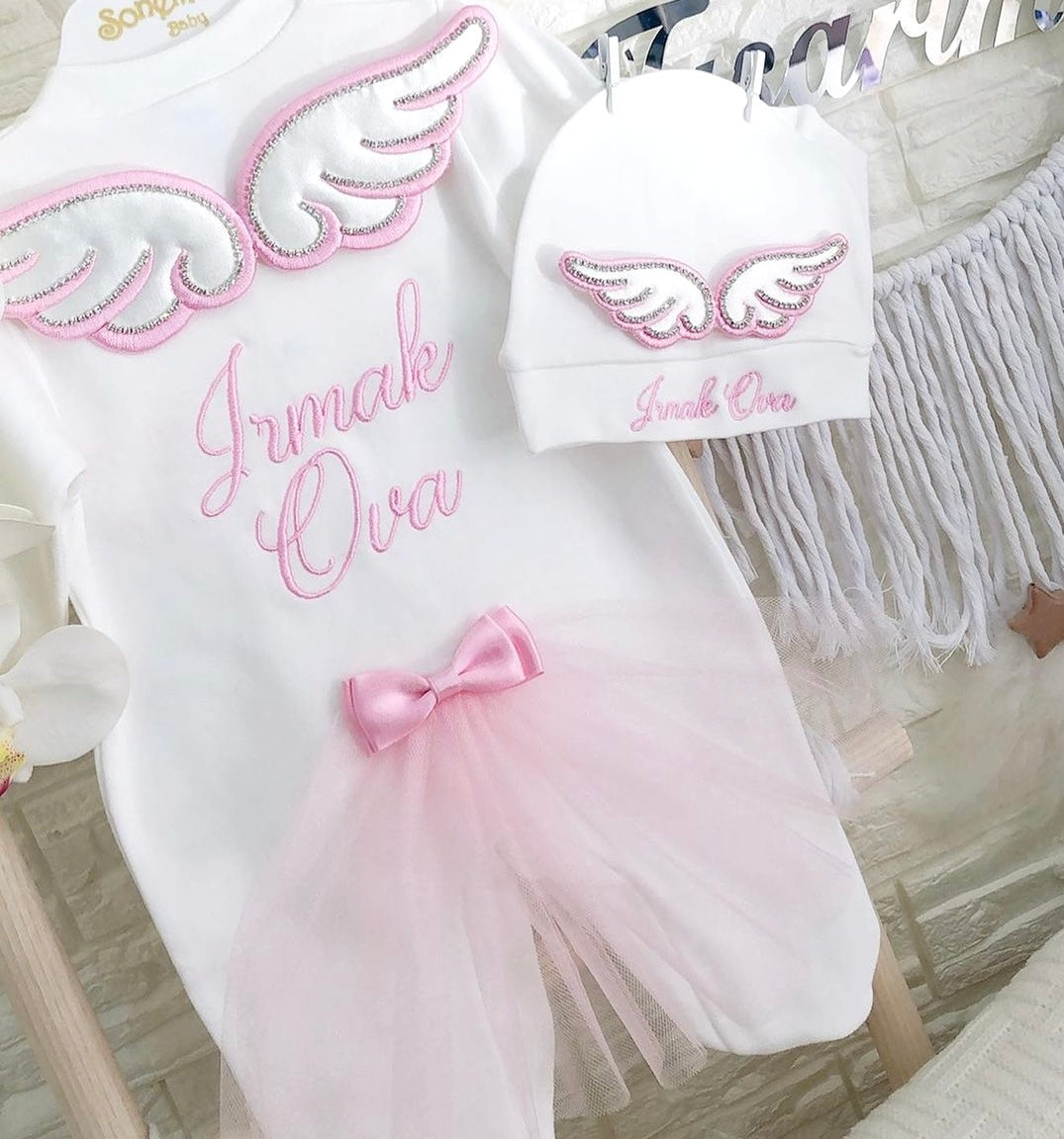 Strampler Personalisiert Mädchen Taufkleid Babyshooting