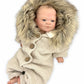 Jungen Overall mit Pelz Beige Wagenanzug