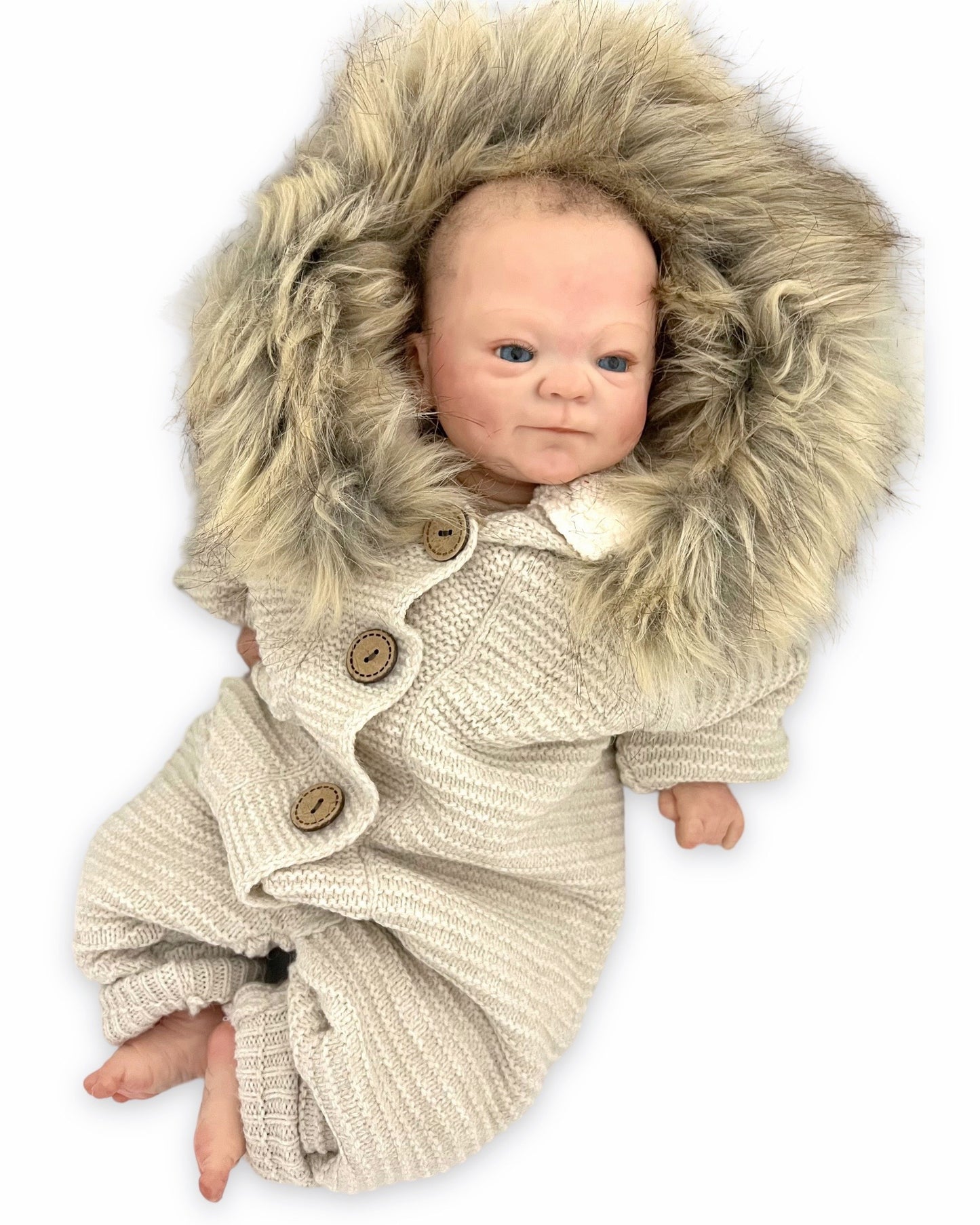 Jungen Overall mit Pelz Beige Wagenanzug