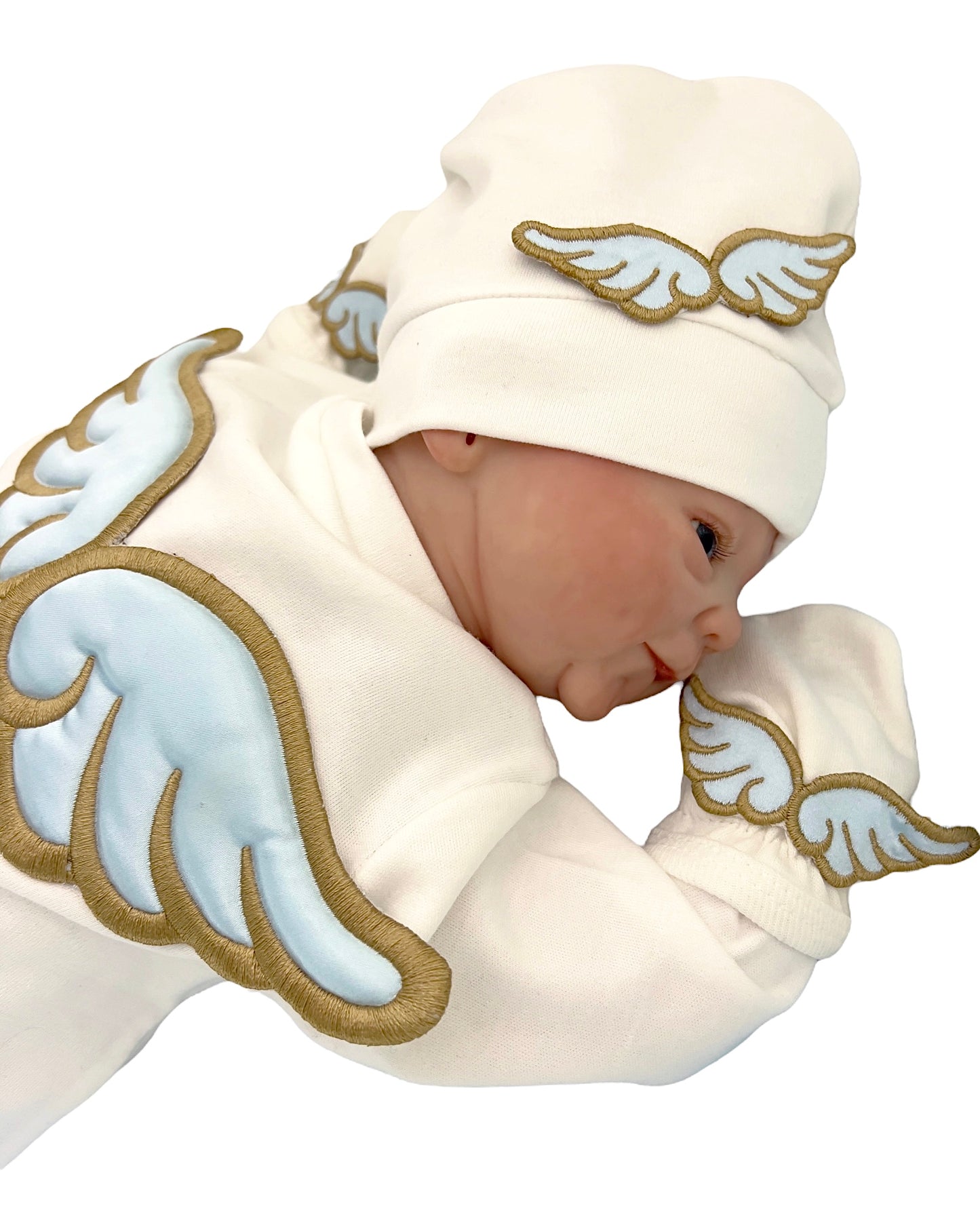 Engel Jungen Strampler Einteiler Taufanzug Babyshooting