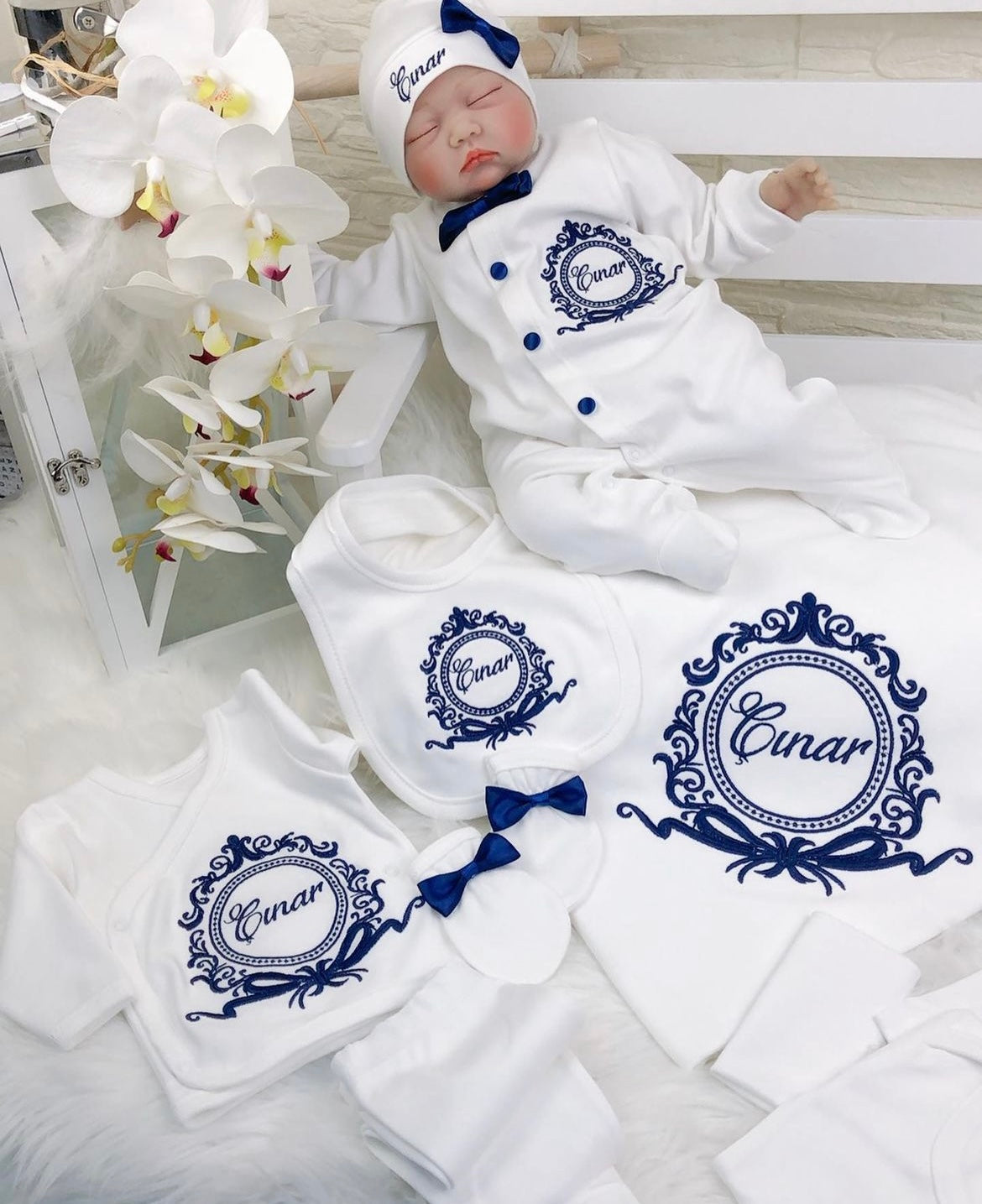 Babykleidung mit Name Strampler Babydecke Personalisiert